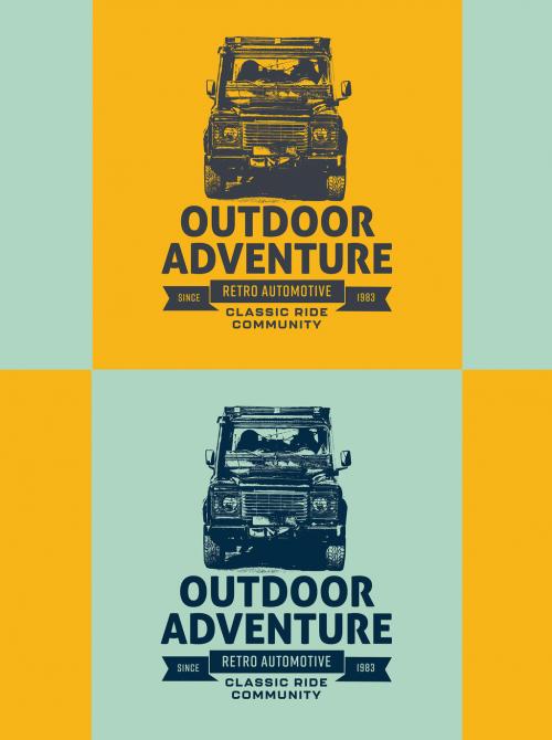 Vintage Offroad T-Shirt Logo Layout - 332972417