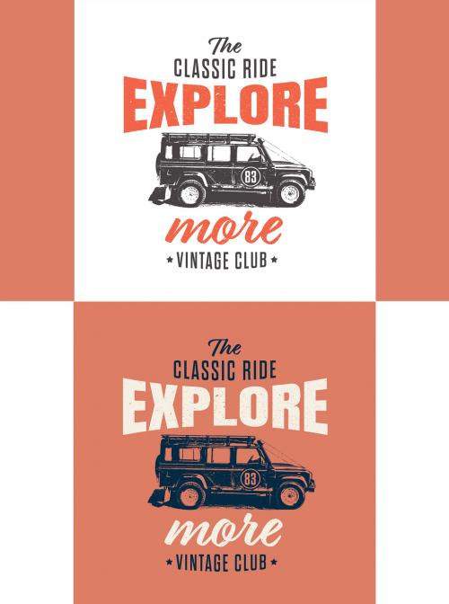 Vintage T-Shirt Car Logo Layout - 332972467