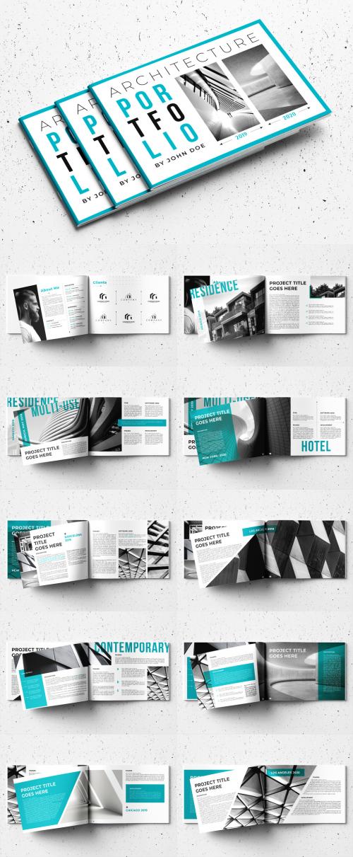 Portfolio Layout with Teal Accents - 332978256