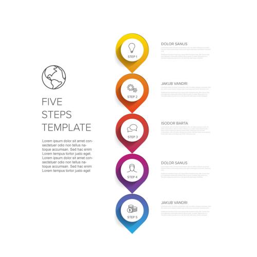 Five Steps Process Infographic Layout - 333218647