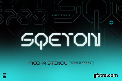 Sqeton - Mecha Stencil Display Font J3DVC3H