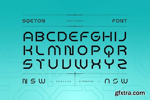 Sqeton - Mecha Stencil Display Font J3DVC3H