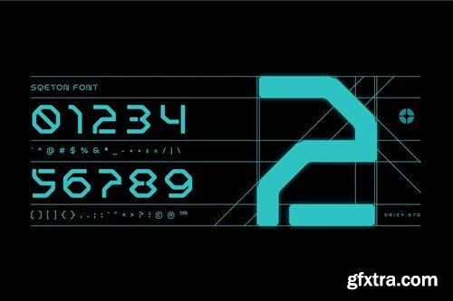 Sqeton - Mecha Stencil Display Font J3DVC3H