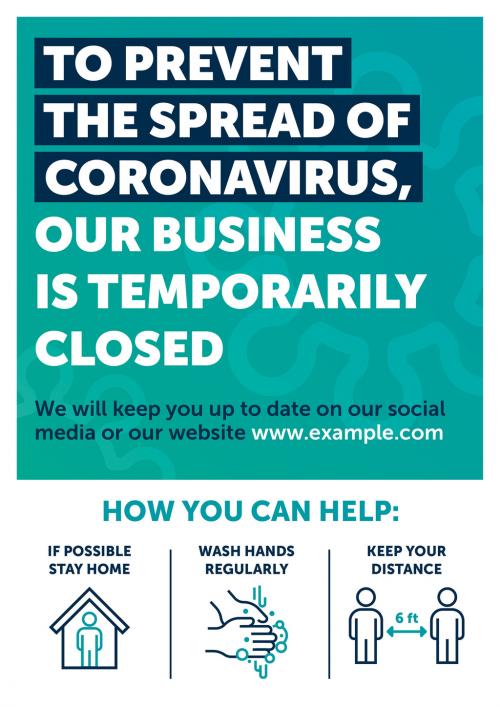 Coronavirus Closed Store Poster Layout - 333477985