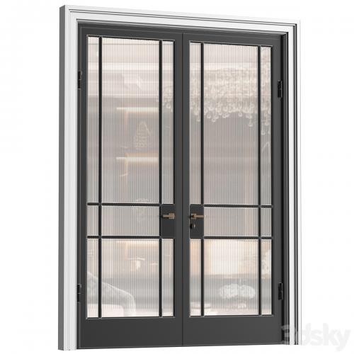 Interior Doors in Art Deco style with corrugated glass. Entrance Art Deco Interior Modern Doors