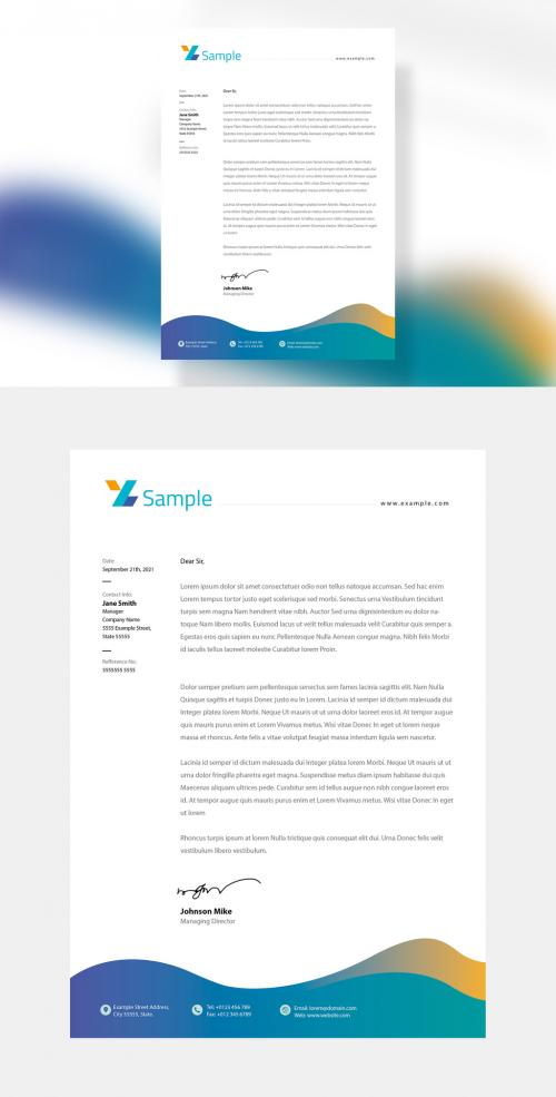 Creative Letterhead Layout with Abstract Design - 333558892