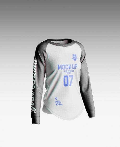 Baseball Henley Raglan T-Shirt Mockup