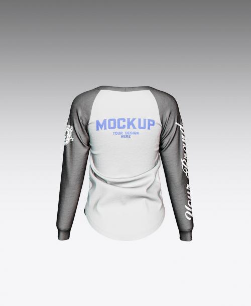 Baseball Henley Raglan T-Shirt Mockup