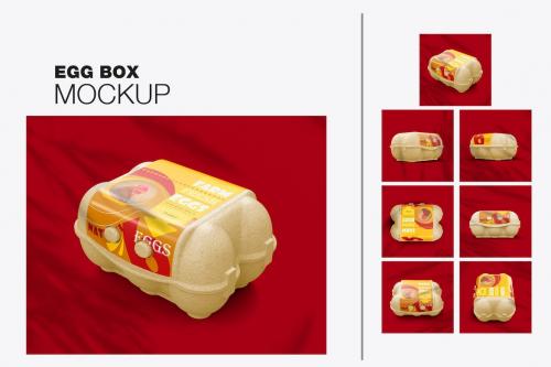 6 Eggs Carton Safe Pack Mockup