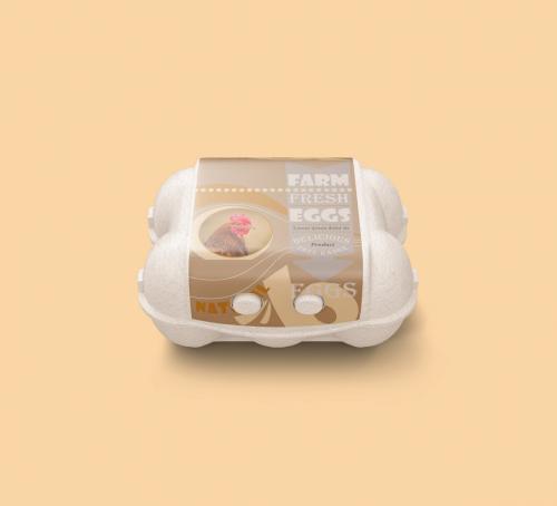 6 Eggs Carton Safe Pack Mockup