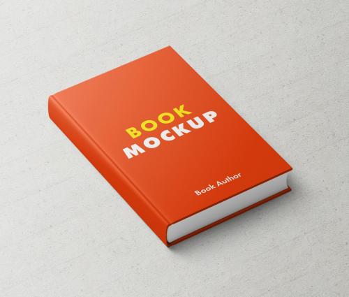 Hardcover Book Mockup Isometric View on Concrete - 334505123
