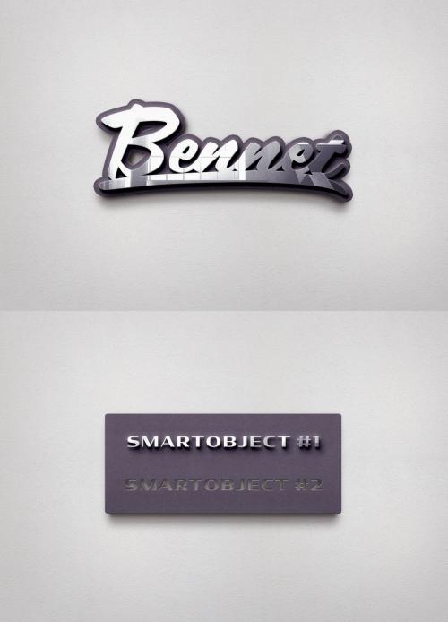 Mirror Sign Logo Mockup on Clean White Wall - 334582933