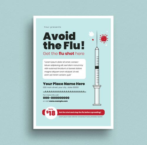 Flu Shot Campaign Flyer Layout - 334788707