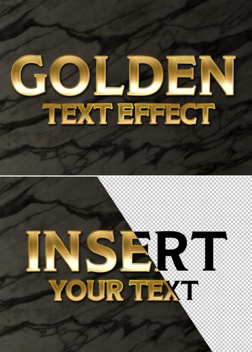 Gold Style Text Effect on Marble Background - 334805436