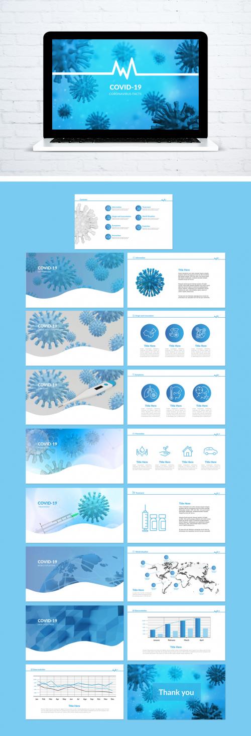 Blue Presentation Layout with Infographics Information  - 334818456