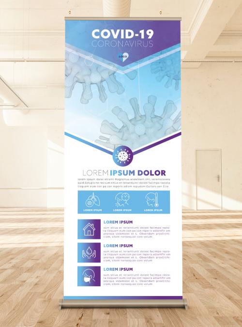 Coronavirus Information and Tips Roll-Up Banner Layout - 334818789