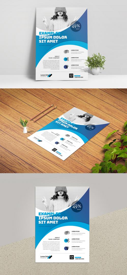 Minimalist Business Flyer Layout with Cricle - 334826031