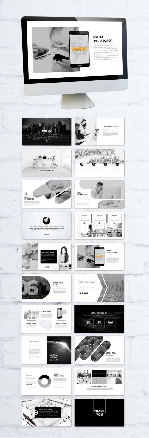 Multipurpose Black and White Minimal Presentation Layout - 334838264