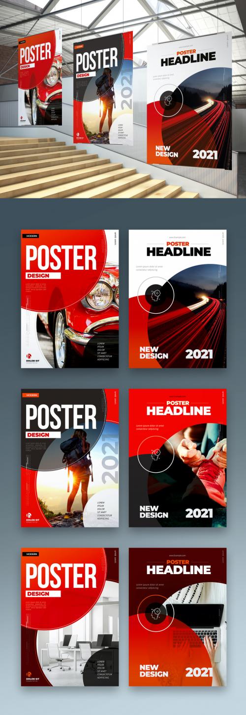 Business Poster Layout in Red Colors - 334852998