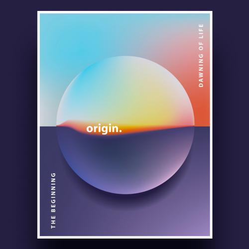 Contemporary Minimalistic Poster Layout with Gradient Circle - 335031534