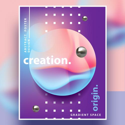 Abstract Geometric Poster Layout with Gradient Sphere - 335031557