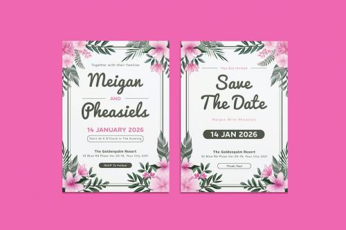 Rouges Wedding Invitation Template