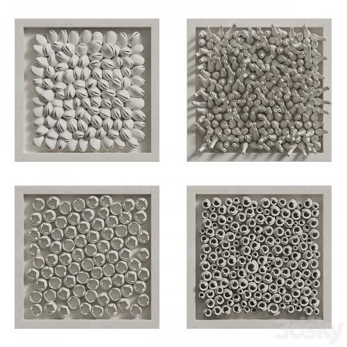 Coral Reef Wall Decoration in frames 2