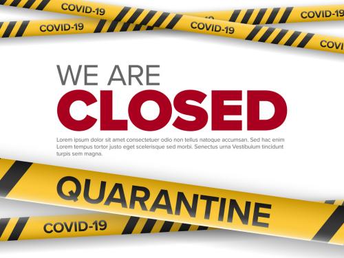 Shop Closed Digital Layout with Coronavirus Quarantine Information - 335326559