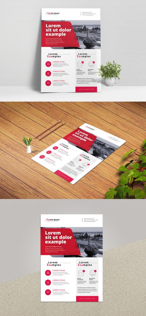 Multipurpose Flyer Layout with Red Accent - 335355591