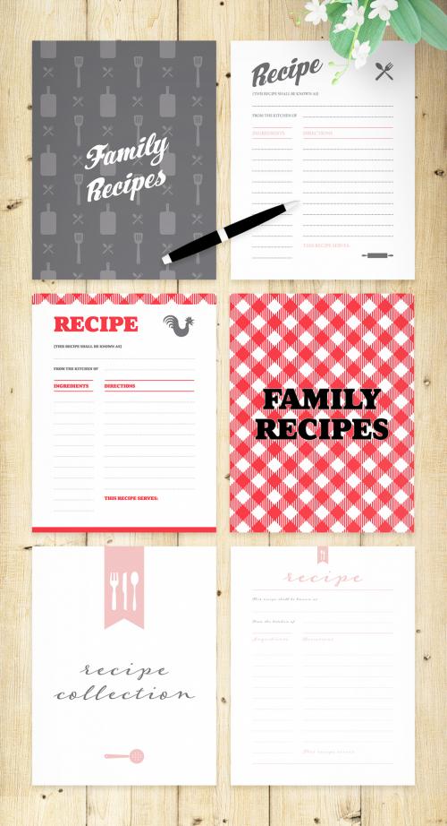 Full Page Recipe Book Layout Bundle - 335362558