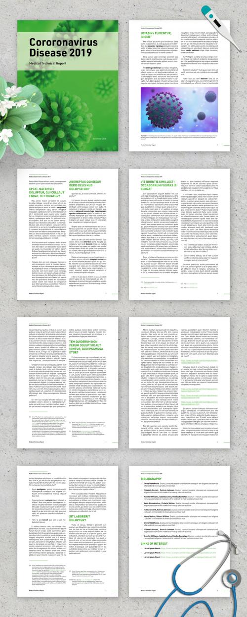 Medical Technical Report Brochure Layout with Green Accents - 335364169