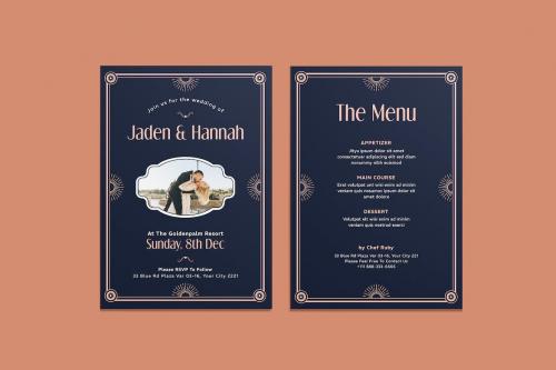 Novou Vintage Wedding Invitation Template