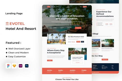 Evotel - Hotel and Resort Landing Page