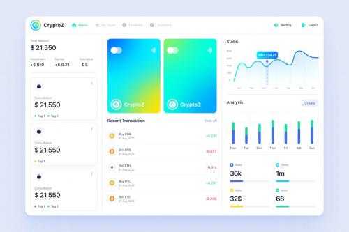 CryptoZ - Crypto Dashboard UI Kit