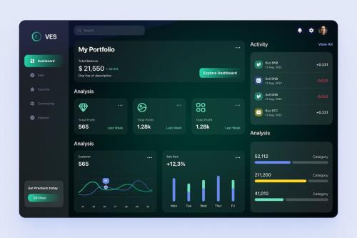 VES - Finance Dashboard UI Kit