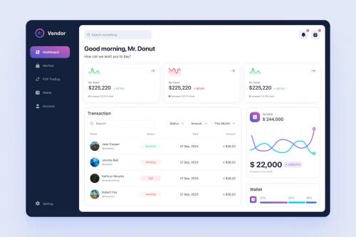 Vendor - Sale Dashboard UI Kit