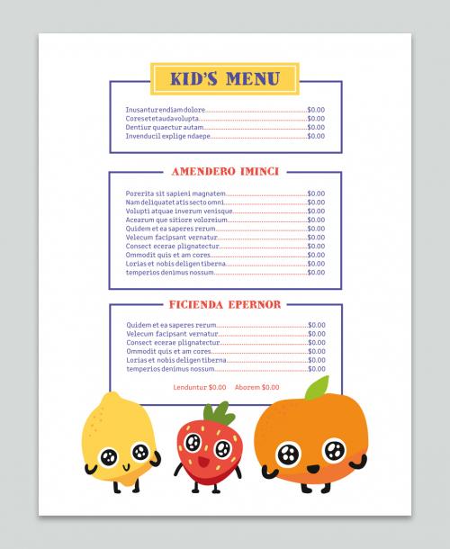 Kid'S Restaurant Menu Layout - 336202490