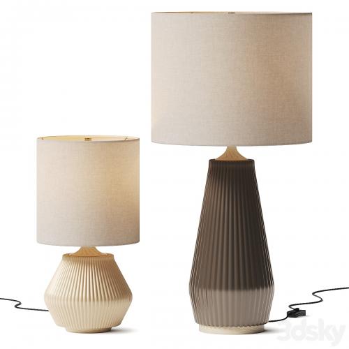 West Elm Roar Rabbit Ripple Ceramic Table Lamp