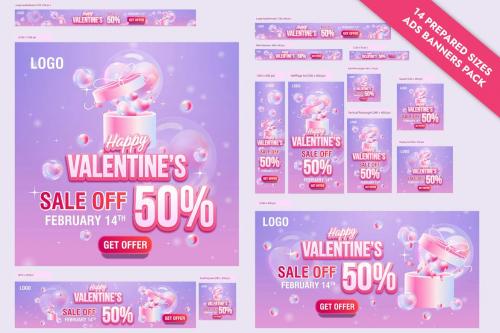 Valentine's Day Ad Banners Pack