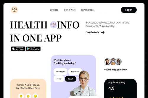 Health - App Landing Page Hero