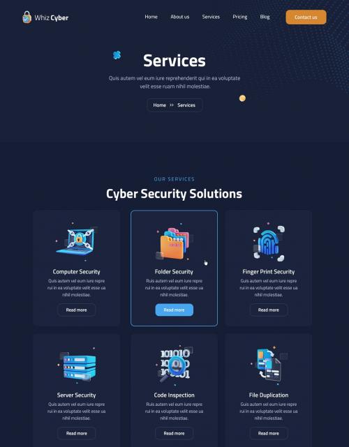 WhizCyber | Cyber Security PSD Template