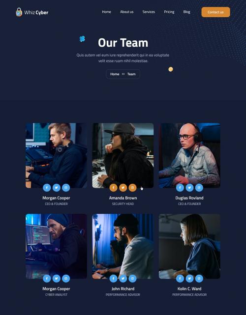 WhizCyber | Cyber Security PSD Template