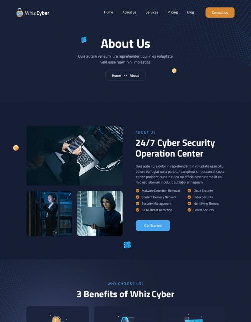 WhizCyber | Cyber Security PSD Template