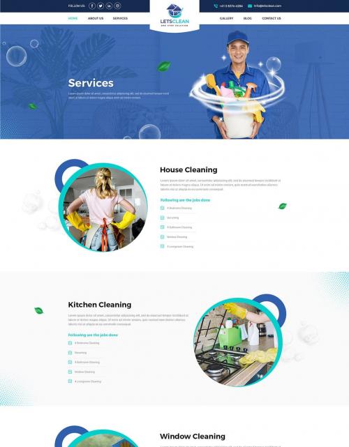 LetsClean | Cleaning Services PSD Template