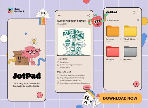 Daily Note/ Journal App - Retro App