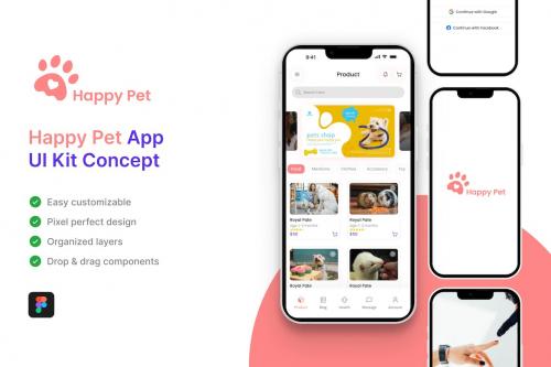 Happy Pet - Pet Service App UI Kit