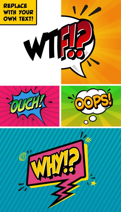 4 Retro Comic Text Effects - 336446985