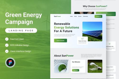 Green Energy Campaign Landing Page Figma