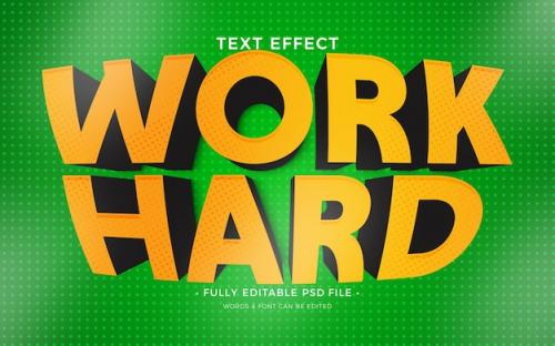 Work Hard Text Effect