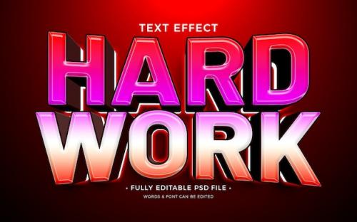 Work Hard Text Effect